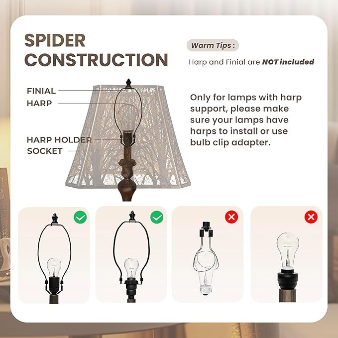 Large sconce lamp shade,metal spider rectangle lamp shade,modern lamp shades,table lamp shade for bedroom or living room (8+6.1)" Top x (13.8+8)" Bottom x 11" Hight,Bronze Gold