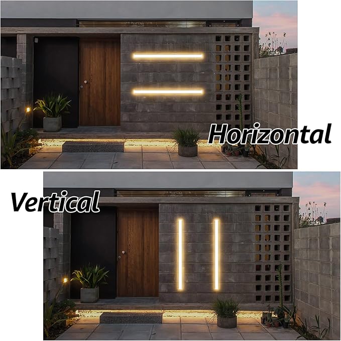 2 Pack 47.25inch Long Outdoor White Wall Lights 35W 3000K Modern Porch Lights Acrylic Waterproof IP65 Exterior Wall Light Fixtures for House Patio Porch Courtyard (White)