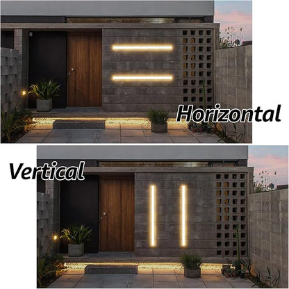 2 Pack 47.25inch Long Outdoor White Wall Lights 35W 3000K Modern Porch Lights Acrylic Waterproof IP65 Exterior Wall Light Fixtures for House Patio Porch Courtyard (White)