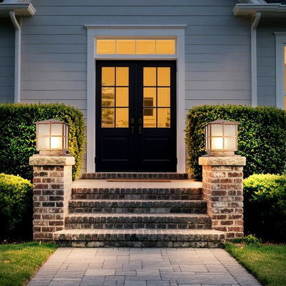 SLAWA Outdoor Post Lights Fixture, Modern Yard Entry Outdoor Column Lights with Aluminum Housing, Patio Pillar Lights Outdoor with Tempered Glass, IP65 Waterproof