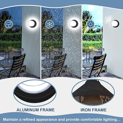 LED Porch Lights Outdoor 12W 6500K LED Wall Lighting Double-Layer Cover Aluminum Exterior Light Fixture Wall Mount IP65 Waterproof for Stairway Garage Patio Bedroom