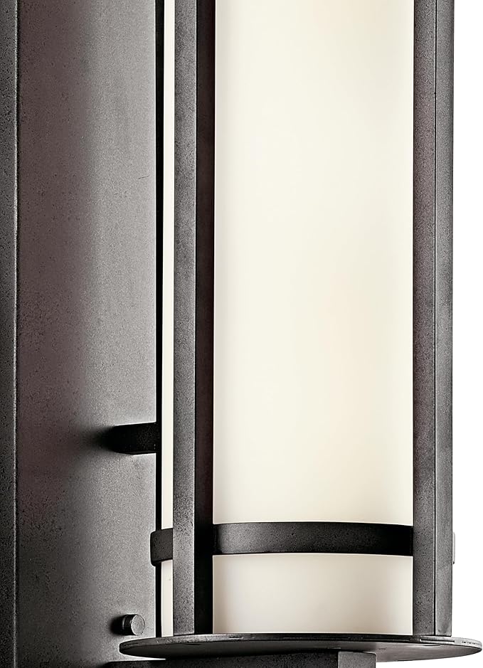 Kichler Camden 22.5" 2 Light Outdoor Wall Light with Opal Etched Glass in Anvil Iron