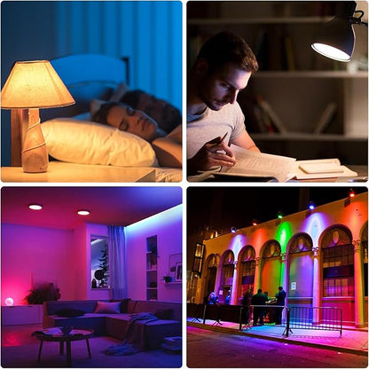 Rechargeable Battery Operated Light Bulb: E26 Wireless LED Night Bulb with Remote Control and Timer for Lamp, 4000mAh 400LM Dimmable Magnetic USB Puck Lights, 3 Color Temperatures+12 RGB Colors, 2pcs