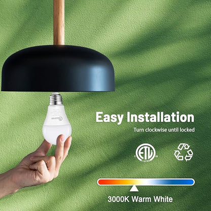 A19 LED Light Bulb, LED Bulbs 100 Watt Equivalent, 3000K Warm Light Bulbs, 1500 Lumens, E26 Standard Base Lightbulb, Non-Dimmable 15 Watt Soft White Bulbs for Home, ETL Listed(10-Pack)
