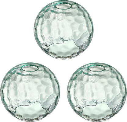 6.3 Inch Replacement Clear Hammer Glass Lamp Shade Light Fixture,for Replacement Wall Sconce Pendant Light Ceiling Light Chandelier Shade,Factory Outlet (Green Glass, 3 Pack)