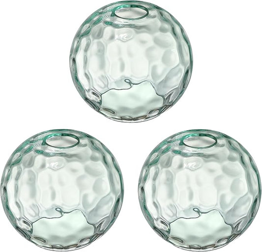 6.3 Inch Replacement Clear Hammer Glass Lamp Shade Light Fixture,for Replacement Wall Sconce Pendant Light Ceiling Light Chandelier Shade,Factory Outlet (Green Glass, 3 Pack)