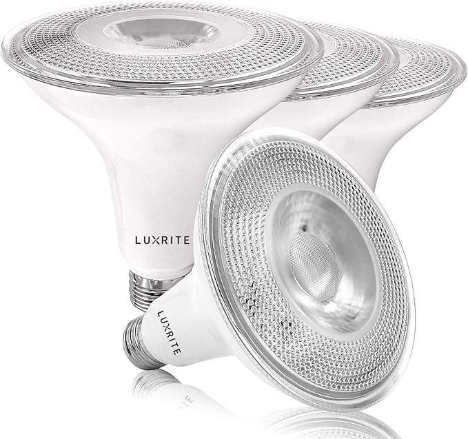 LUXRITE 4 Pack PAR38 LED Outdoor Flood Light Bulbs, 120W Equivalent, 1250 Lumens, 3500K Natural White, 15W Dimmable, Indoor Outdoor Spotlight Bulb, Wet Rated, E26 Standard Base, UL Listed