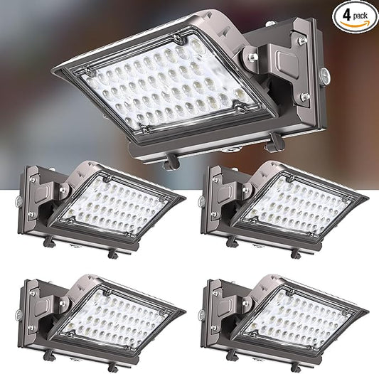 Lightdot 150W LED Wall Pack Lights, 360° Adjustable Panel with Dusk to Dawn Photocell, 22500Lm 5000K Daylight, IP65 Waterproof & Advanced Heat Dissipation Outdoor Security Lighting(Height:10~20ft)