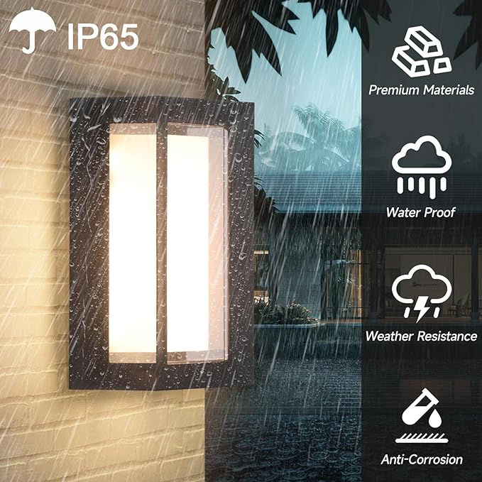 Outdoor Wall Lights Exterior/Interior LED 24W Adjustable 3-Color 2100LM IP65 Sconces Lights Waterproof Modern Outdoor Porch Lighting Fixtures Aluminum Wall Lights Compatible with Dimmers