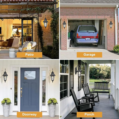 Outdoor Lights Fixtures Wall Mount, Outdoor Sconce Lighting Anti-Rust Exterior Porch Light Waterproof Aluminum Outside Lamp with Water Ripple Glass for Home Garden Patio Garage