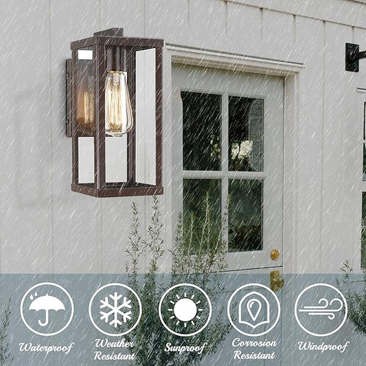 Outdoor Wall Sconce, Exterior Wall Mount Lights, Outdoor Wall Lamp, Exterior Wall Lighting Fixture,Front Door Wall Mount Lighting, Exterior Waterproof Wall Lantern for Garage,Patio (1 Pack)