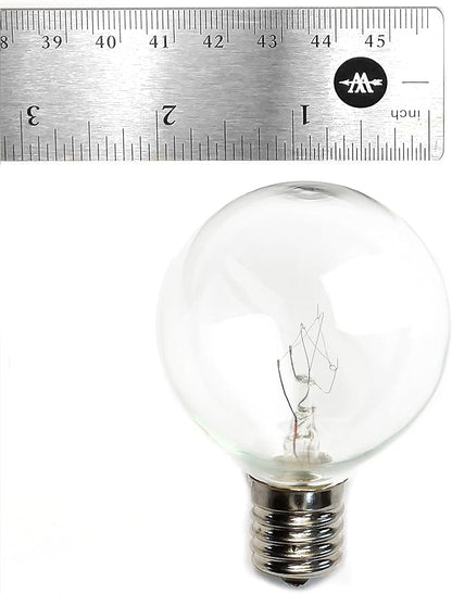 Hometown Evolution, Inc. (Box of 25) G50 Clear C9 E17 5/8" Intermediate Base - 2 Inch 7 Watt Replacement Light Bulbs