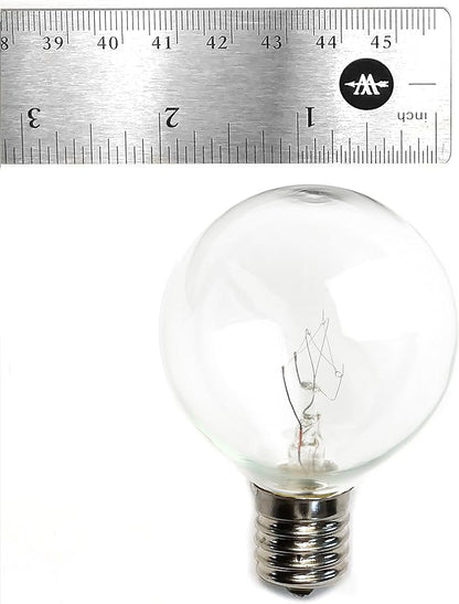 Hometown Evolution, Inc. 50 Foot C9 Commercial Exterior Globe String Lights with 40 G50 2 Inch Clear Bulbs (White Wire) for Weatherproof Heavy Duty Vintage Outside Lighting