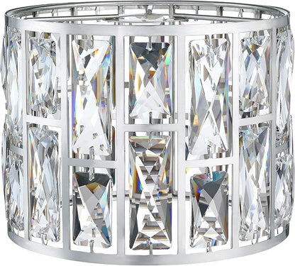 Crystal Metal Pendant Ceiling Chandelier Wall Sconce Lamp Replacement Covers Shade Fixture Brushed Nickel Finish D8.3"*H6.1"