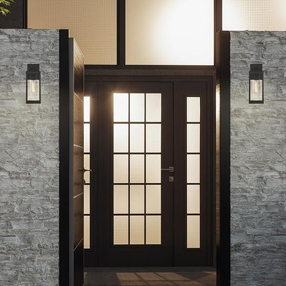 Quoizel Westover Modern Wall Sconce, 14.25 Inch Western Bronze 1-Light Outdoor Light Fixture, Clear Beveled Glass Wall Lantern, 100 W, Industrial Design Wall Light for Porch, Patio, Gazebo or Yard