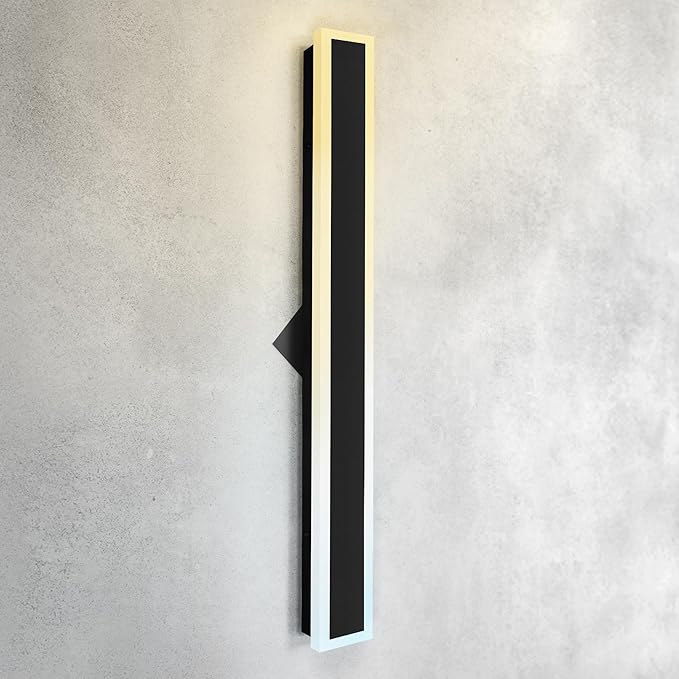 ASD LED 36" Long Wall Mount Light Fixture, Outdoor & Indoor Linear Sconce | 3CCT, Dimmable, Waterproof, Anti-Rust, ETL Listed | 30W 2500LM 3000-5000K 100-277V | Exterior Porch Lighting | Black