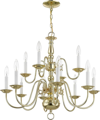 Livex Lighting 5012-02 Williamsburgh 2-Light Wall Sconce, Polished Brass