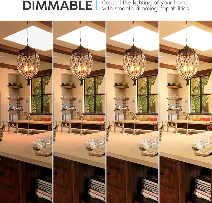 LUXRITE 4W Vintage Candelabra LED Bulbs Dimmable, 400 Lumens, 2700K Warm White, Chandelier Light Bulbs 40W Equivalent, Clear Glass, Filament Candle Bulb, UL Listed, E12 Base (24 Pack)