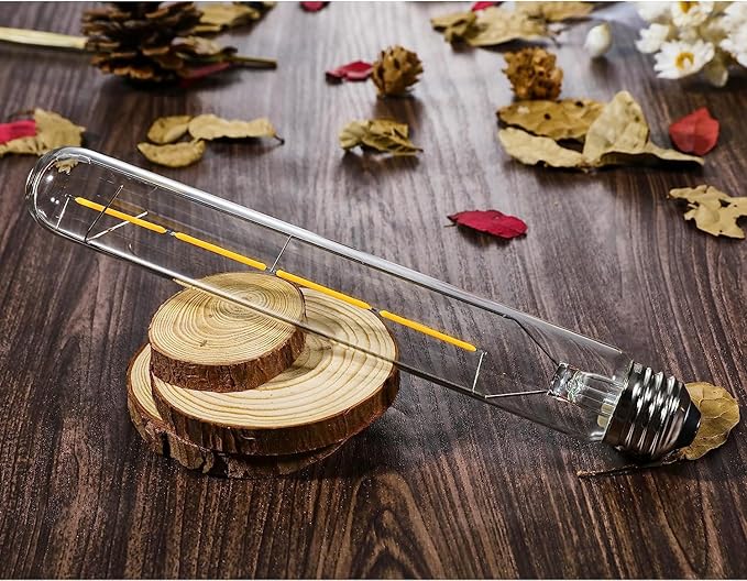 XININSUN T10 Led Bulb,8.9 Inch Long Tubular Led Light Bulbs,40Watt Equivalent, Warm White 2700K 400lm,E26 4W led t10 Bulb,LED Filament Light Bulb,Dimmable Long Light Bulbs,Clear Glass,4 Pack.