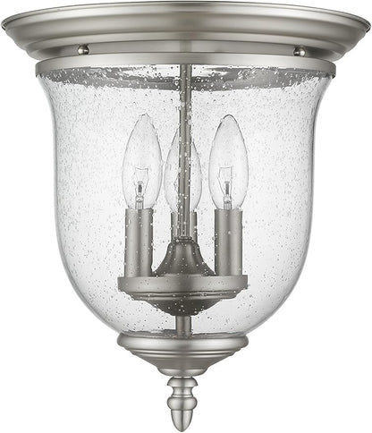 Livex Lighting 5024-91 Legacy 3-Light Ceiling Mount, Brushed Nickel