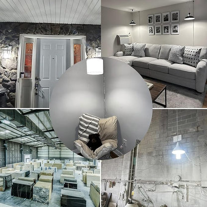 NS LED Corn Light Bulbs 9000 Lumens Super Bright (600W Equivalent), A19 60W E26 5000K Daylight, Energy Saving 90%, Non-Dimmable (1-Set)-for Home Workshop