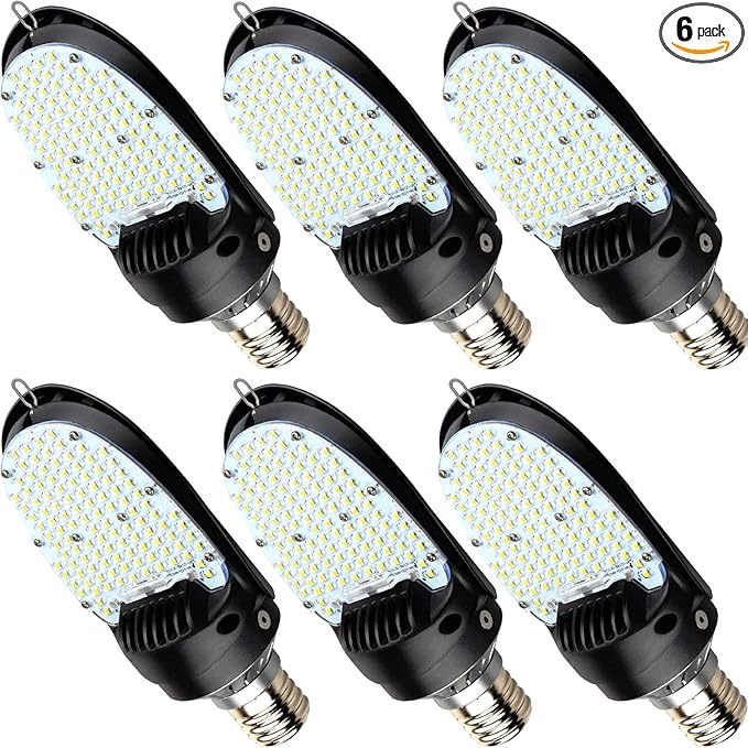 115W LED Shoebox Corn Retrofit Lamps, 5000K 15525LM Shoebox Corn Light Bulb(500W MH Equiv.) Rotatable E39 Mogul Base, 180° LED Paddle Bulb for Retrofitting Parking Lot Street Lighting (6-Pack)