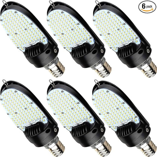 115W LED Shoebox Corn Retrofit Lamps, 5000K 15525LM Shoebox Corn Light Bulb(500W MH Equiv.) Rotatable E39 Mogul Base, 180° LED Paddle Bulb for Retrofitting Parking Lot Street Lighting (6-Pack)
