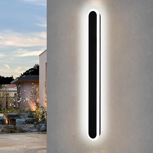 BONLICHT Outdoor Lights 1 Pack Modern Long Exterior LED Wall Lighting Fixtures 60 inch Dimmable 5CCT LED Linear Outdoor Black Wall Sconces Lamp for Garage Door Garden Yard Porch Patio Corridor House