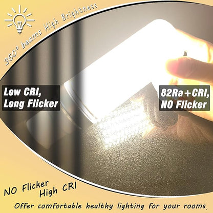 1.57 x 4.92 inch Big E26 15W LED Corn Bulbs 2000 Lumen 150 Watt Equivalent Incandescent Bulbs 4000K Natural White Candelabra Ceiling Fan LED Bulbs for Indoor Outdoor Home Garage Warehouse, 2 Pack