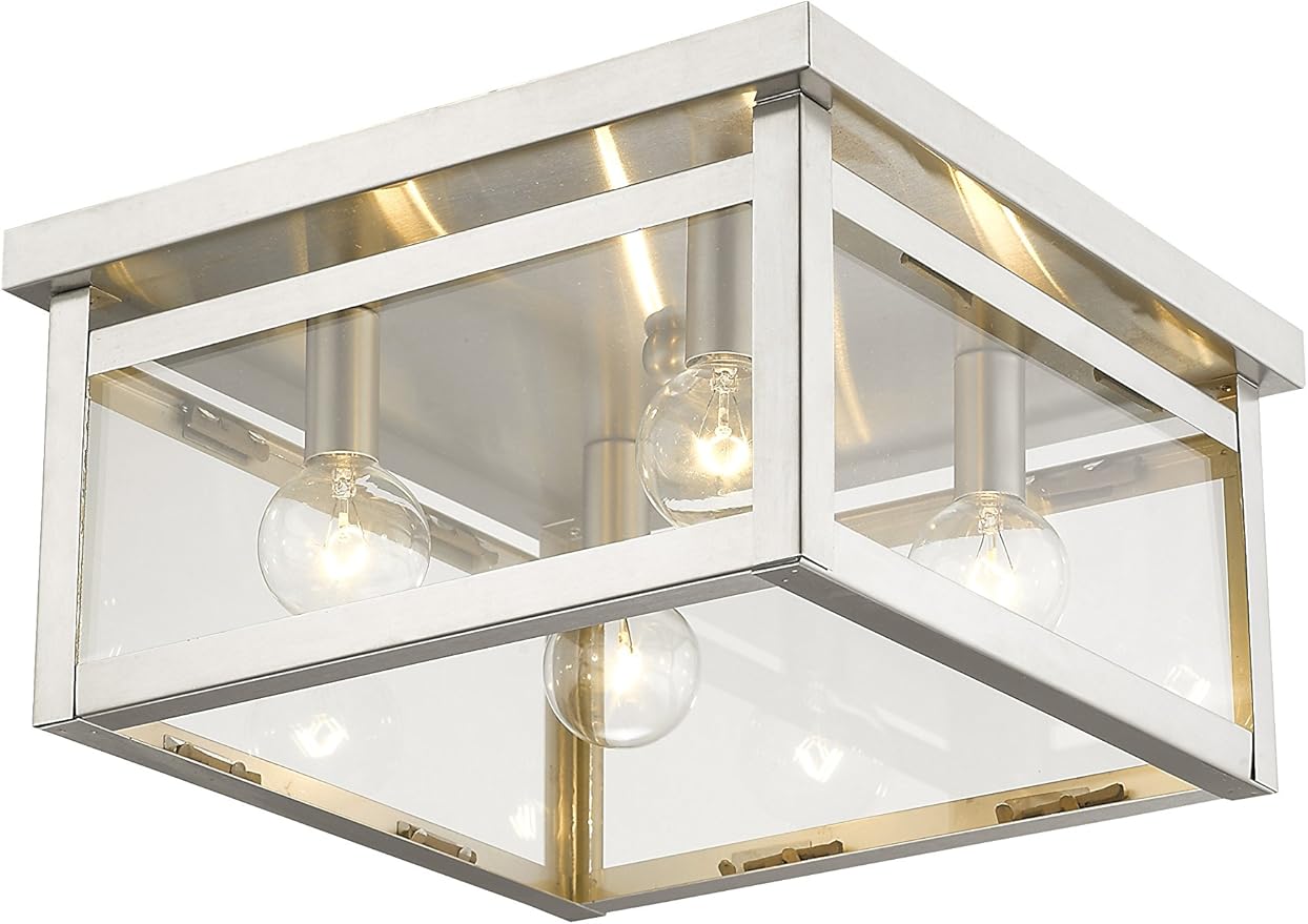 Livex Lighting 4032-91 Milford 4-Light Ceiling Mount, Brushed Nickel, 6.00x11.00x11.00