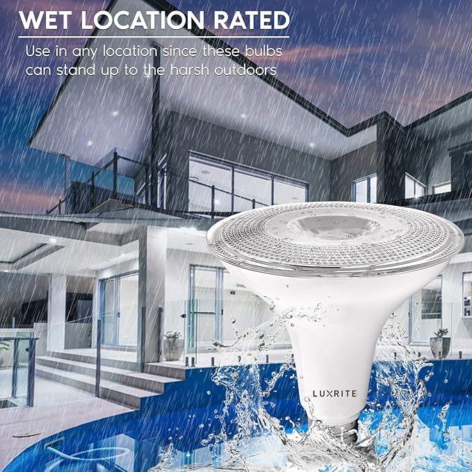 LUXRITE 12 Pack PAR38 LED Outdoor Flood Light Bulbs, 120W Equivalent, 1250 Lumens, 5000K Bright White, 15W Dimmable, Indoor Outdoor Spotlight Bulb, Wet Rated, E26 Standard Base, UL Listed