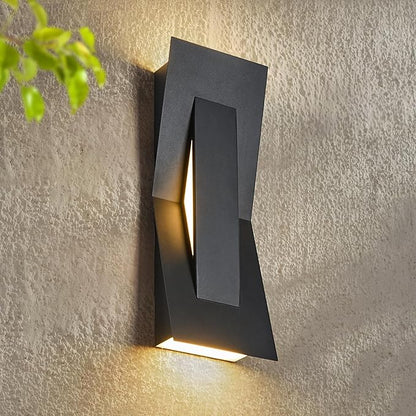 Modern Dimmable LED Up Down Wall Light,120-277V,CRI 90+,2200LM 3000K,IP65 Waterproof, 10%-100% Dimmable for Commercial & Home Outdoor or Indoor, 15 Inch Porch & Patio Wall Mount.