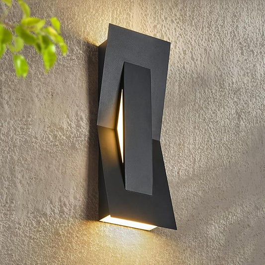 Modern Dimmable LED Up Down Wall Light,120-277V,CRI 90+,2200LM 3000K,IP65 Waterproof, 10%-100% Dimmable for Commercial & Home Outdoor or Indoor, 15 Inch Porch & Patio Wall Mount.