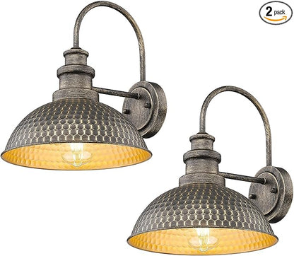 Farmhouse Barn Lights, Anti-Rust Outdoor Wall Sconce, Weather Resistant Exterior Wall Lights, Exterior Lighting Fixture,Vintage Outside Lighting for Porch,Garage,Patio (Vintage Bronze, 2 Pack)