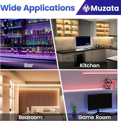Muzata 6Pack 3.3FT/1M Plus-Size Spotless V Shape LED Channel Silver Aluminum LED Diffuser Channel with Milky White Cover V101 WW 1M