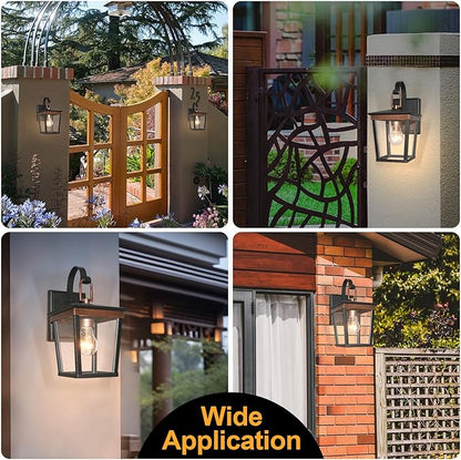 ALVIME Outdoor Wall Light Fixtures, 11 Inch 2 Pack Copper Waterproof Outdoor Sconce Lights, Exterior Wall Lanterns, Porch Outside Lighting for Entryway, Backyard, Patio, E26 Base, Clear Seeded Glass