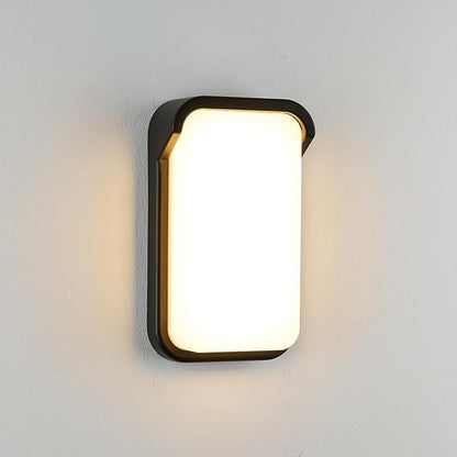 LANFU LED Modern Rectangular Outdoor Wall Sconce Light 3000K Outside Light for House Patio, Black Warm White, IP64 Waterproof Exterior Wall（11.8inch Bordered）