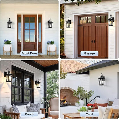 VIANIS Motion Sensor Outdoor Light fixtures Wall Mount, Large Anti-Rust Aluminum Outdoor Lantern, Black Waterproof Outside Wall Sconce for House, Modern Dusk to Dawn Exterior Lighting for Garage