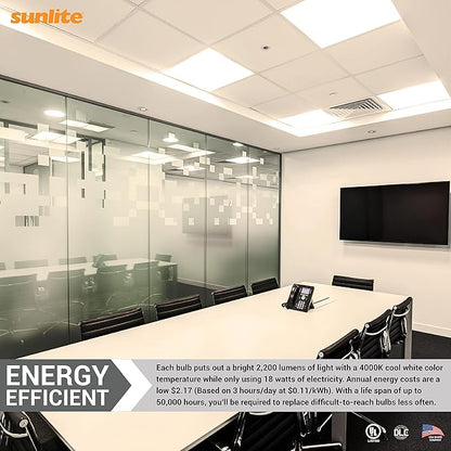 Sunlite 41246 LED T8 U-Bend Tube, Single End Bypass, 18 Watts, 50,000 Hour Lifespan, 2200 Lumens, Shatter Resistant, Double Medium Bi-Pin Base (2G13), 120-277V, UL & DLC Listed, 4000K, 6 Pack