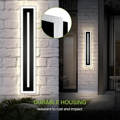 ASD LED 36" Long Wall Mount Light Fixture, Outdoor & Indoor Linear Sconce | 3CCT, Dimmable, Waterproof, Anti-Rust, ETL Listed | 30W 1850LM 3000-5000K 100-277V | Exterior Porch Lighting | Black