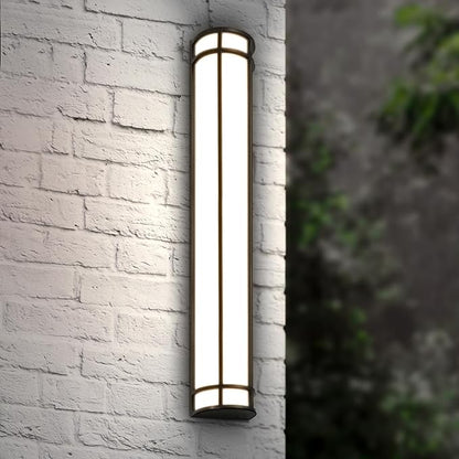 ASD LED 36" Half Cylinder Wall Light Fixture, Outdoor Patio Sconce | 3CCT, Stainless Steel, Waterproof, Energy Star, ETL Listed | 28W 2500LM 3000-5000K 100-277V | Exterior Lighting | Black