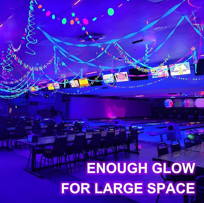 16 Pack 40W LED Black Light Bar, Black Lights Light Up 8000ft² with Switch+Plug+6ft Cord, for Glow Party Supply, Halloween, Bedroom, Body Paint, Fluorescent Party