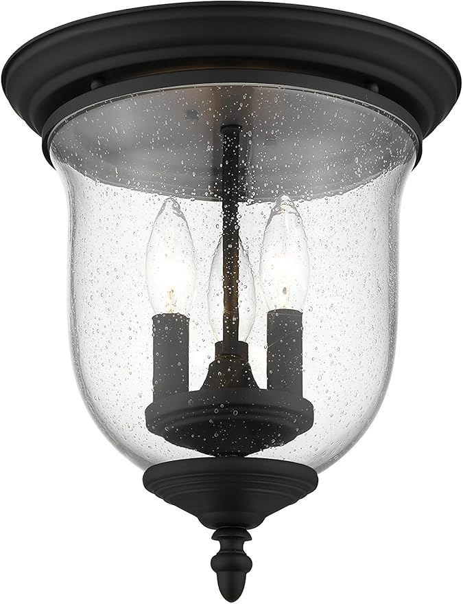 Livex Lighting 5024-04 Legacy 3-Light Ceiling Mount, Black