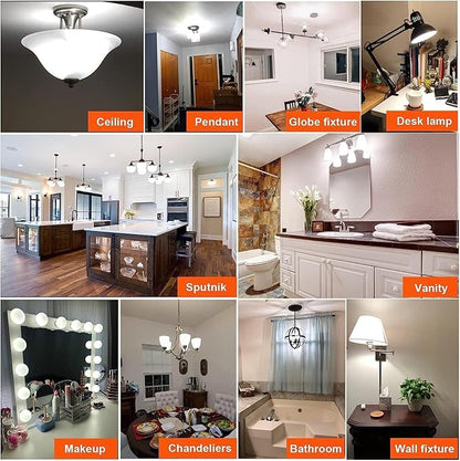 LEOOLS E26 Edison Bulb 6W Equivalent E26 LED Bulb 60 Watt Dimmable 4000K E26 Light Bulb AC120V Neutral White 600lm Flame Wrinkle Glass LED Bulb for Pendant,Porch,Ceiling Fan and Lantern Lamp,Pack of 6