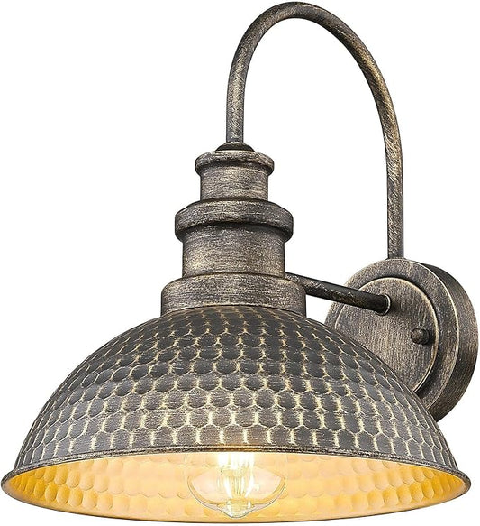 Outdoor Barn Light, 11.4 Inch Farmhouse Wall Mount Lighting, Anti-Rust Waterproof Industrial Black Outside Wall Sconces, Vintage Outdoor Wall Light for House Porch Patio Garage(Vintage Bronze, 1 Pack)