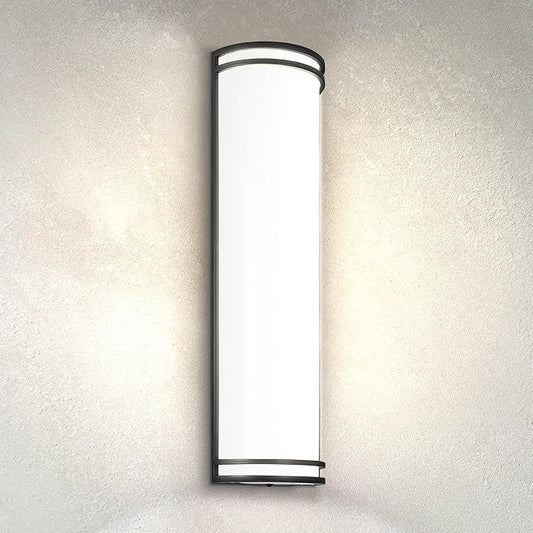 ASD 24 Inch LED Outdoor & Indoor Wall Mount Light Fixture - Matte Black Modern Wall Sconce Lighting - 25W 120-277V 3000K 4000K 5000K Adjustable Dimmable Front Door & Patio Exterior Lights - ETL