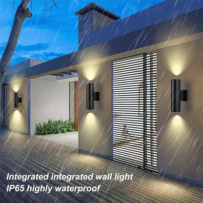 Up and Down Wall Lights 1 Pack, Cylinder Outdoor Wall Sconce Light Aluminum Modern Outdoor Light Fixture and Exterior Wall Sconces Anti-Rust Waterproof for Porch Patio Wet Location Door Way