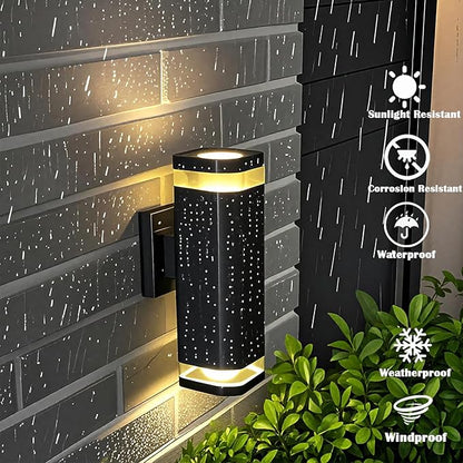 LED Outdoor Wall Sconce, Dusk to Dawn Outdoor Lighting Fixture, Modern Up Down Porch Lights ETL Listed, Aluminum Exterior Wall Lights for Garage Door,House,Patio 2 Pack