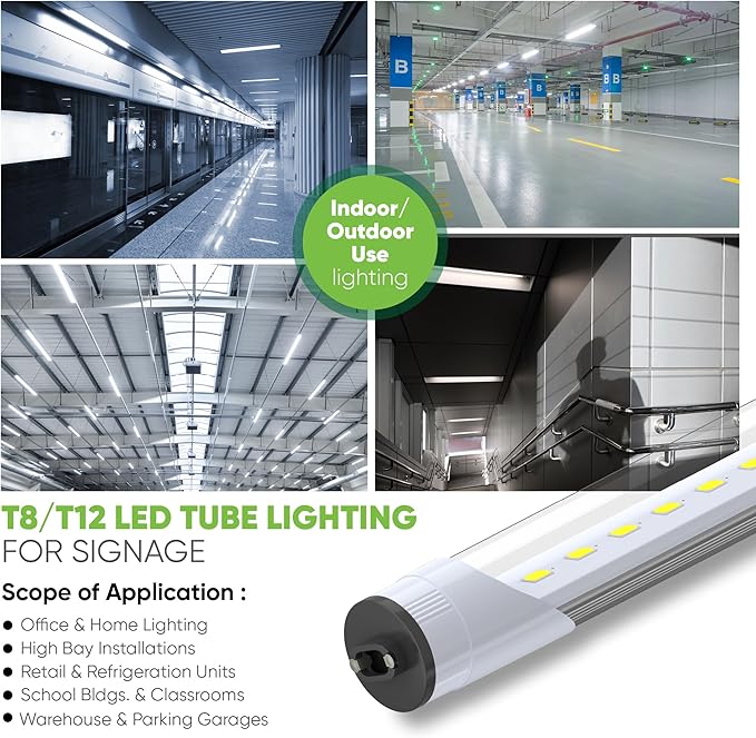 NYLL 30 in. R17D T12/HO Type A Plug & Play LED Tube (Single-Sided), Daylight (6000K) Direct Replacement for 40W F30T12/D/HO (Without Rewiring or Modification) Ballast Required!
