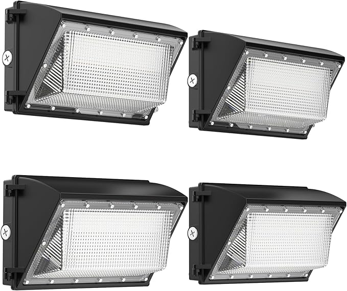 LED Wall Pack Light 120W, 18000LM 5000K Daylight, Outdoor Lighting with Dusk-to-Dawn Photocell, LED Wall Pack for Parking Lot, Warehouse, Yard, ETL Listed (120W - 4PACK)